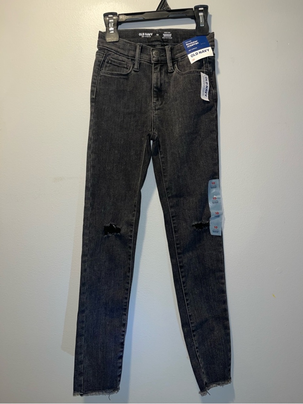 NWT Old Navy GIRLS Size 10 Black High-Rise Rockstar Skinny Jeggings